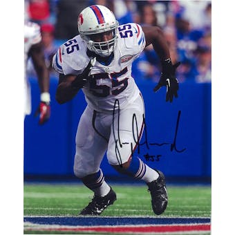 Jerry Hughes Autographed Buffalo Bills White Jersey 8x10 Photo