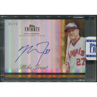 2012 Topps Tribute #MTR1 Mike Trout Gold Auto #03/15