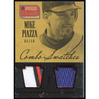 2013 Panini America's Pastime Combo Swatches Red #17 Mike Piazza 6/10