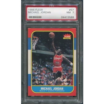 1986/87 Fleer Basketball #57 Michael Jordan Rookie PSA 7 (NM)