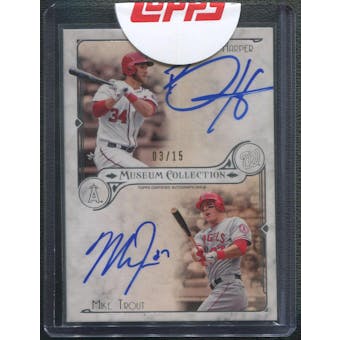 2014 Topps Museum Collection #DDAHT Bryce Harper & Mike Trout Dual Auto #03/15