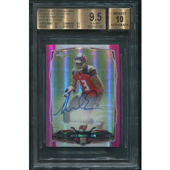 2014 Topps Chrome #185 Mike Evans Mini Pink Refractor Rookie Auto #59/75 BGS 9.5 (GEM MINT)