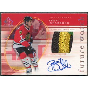 2005/06 SP Authentic #145 Brent Seabrook Limited Rookie Patch Auto #088/100