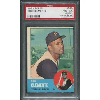 1963 Topps Baseball #540 Roberto Clemente PSA 4 (VG-EX) (MC)