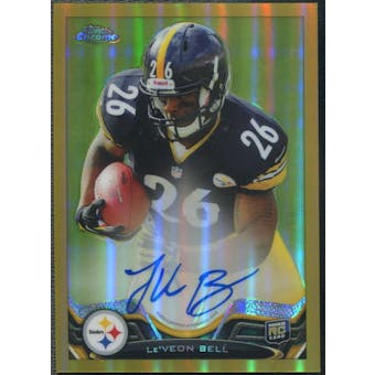 2013 Topps Chrome #198 Le'Veon Bell Rookie Gold Refractor Auto #09/10