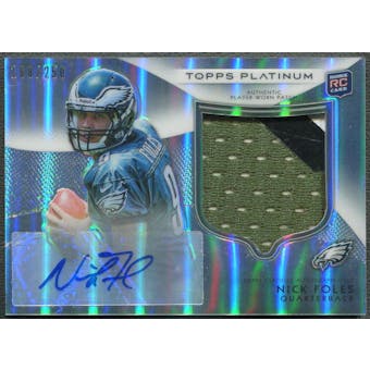 2012 Topps Platinum #103 Nick Foles Rookie Refractor Patch Auto #168/250