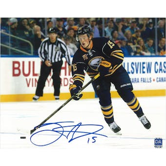 Jack Eichel #15 Autographed Buffalo Sabres 8x10 Blue Jersey Photo