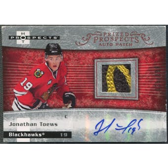 2007/08 Hot Prospects #249 Jonathan Toews Rookie Patch Auto #035/199