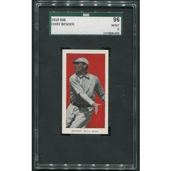 1910 E98 Set of 30 Baseball #1 Chief Bender SGC 96 MINT 9