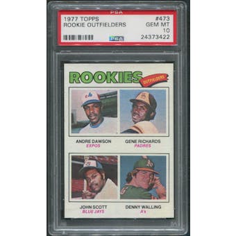 1977 Topps Baseball #473 Rookie Outfielders Andre Dawson Rookie PSA 10 (GEM MT)