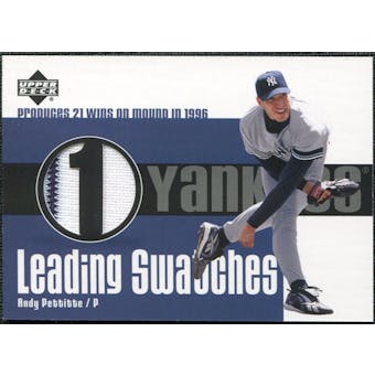 2003 Upper Deck Leading Swatches Jersey #AP Andy Pettitte WIN SP