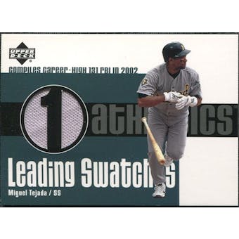 2003 Upper Deck Leading Swatches Jersey #MT Miguel Tejada RBI