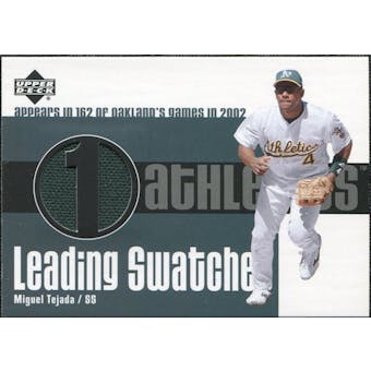 2003 Upper Deck Leading Swatches Jersey #MT1 Miguel Tejada GM SP