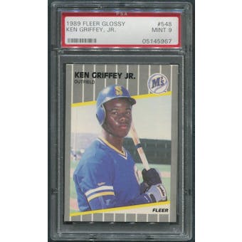 1989 Fleer Glossy Baseball #548 Ken Griffey Jr. Rookie PSA 9 (MINT)