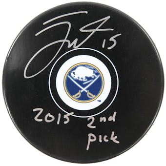 Jack Eichel #15 Autographed Buffalo Sabres Hockey Puck #d w/Inscription