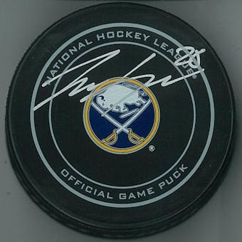 Zemgus Girgensons Autographed Buffalo Sabres Official Game Hockey Puck