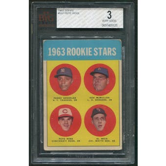 1963 Topps Baseball #537 Rookie Stars Pete Rose Rookie BVG 3 (VERY GOOD)