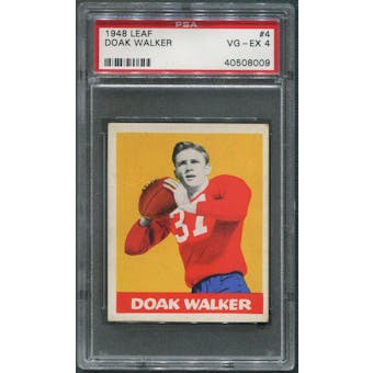 1948 Leaf Football #4 Doak Walker Rookie Bright Yellow Background PSA 4 (VG-EX)
