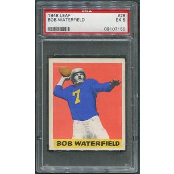 1948 Leaf Football #26 Bob Waterfield Rookie Black Name On Front PSA 5 (EX)