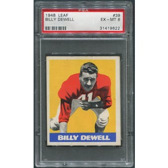 1948 Leaf Football #39 Billy Dewell Rookie PSA 6 (EX-MT)