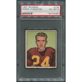 1950 Bowman Football #138 Howie Livingston Rookie PSA 6 (EX-MT)