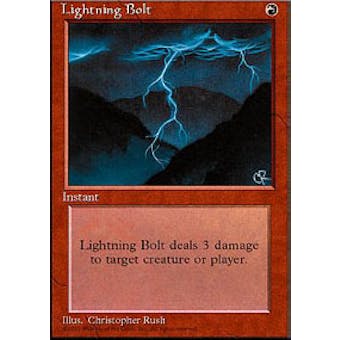 Magic the Gathering 4th Edition Single Lightning Bolt - SLIGHT PLAY (SP)