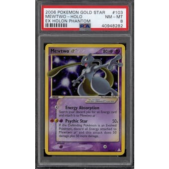 Pokemon EX Holon Phantoms Mewtwo * Gold Star 103/110  PSA 8 *282
