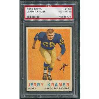 1959 Topps Football #116 Jerry Kramer Rookie PSA 8 (NM-MT)