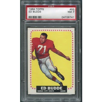 1964 Topps Football #93 Ed Budde Rookie PSA 7 (NM)