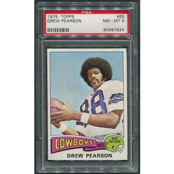 1975 Topps Football #65 Drew Pearson Rookie PSA 8 (NM-MT)