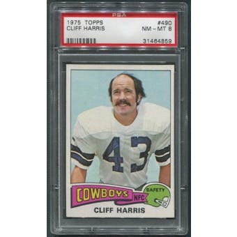 1975 Topps Football #490 Cliff Harris Rookie PSA 8 (NM-MT)