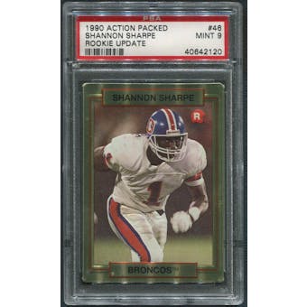 1990 Action Packed Rookie Update Football #46 Shannon Sharpe Rookie PSA 9 (MINT)