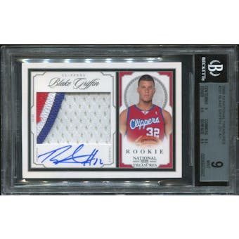 2009/10 Playoff National Treasures #201 Blake Griffin Rookie Autograph Patch 76/99 BGS 9 Mint