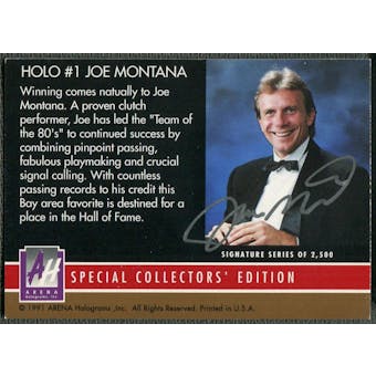 1991 Arena Holograms #AU6 Joe Montana Auto /2500