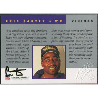 1992 Pro Line Portraits #16 Cris Carter Auto