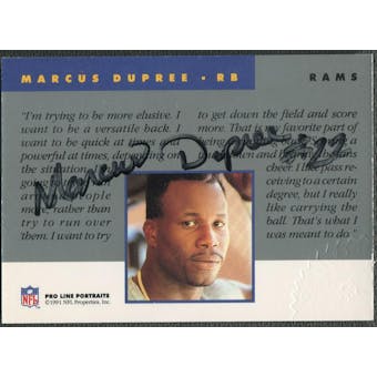 1991 Pro Line Portraits #63 Marcus Dupree Auto