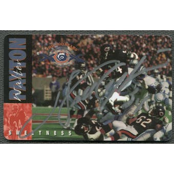 1995 Super Bowl Champs 10th Anniversary Walter Payton Phone Card Auto /2500