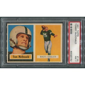 1957 Topps Football #124 Tommy McDonald Rookie PSA 7 (NM)