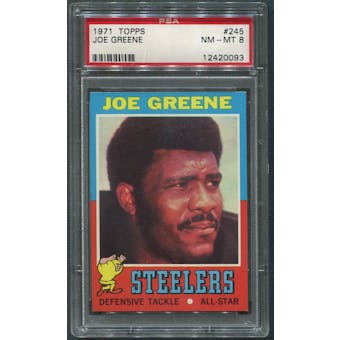 1971 Topps Football #245 Joe Greene Rookie PSA 8 (NM-MT)