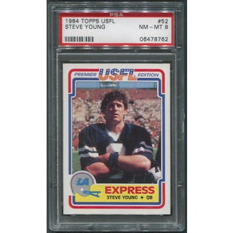 1984 Topps USFL Football #52 Steve Young Rookie PSA 8 (NM-MT)
