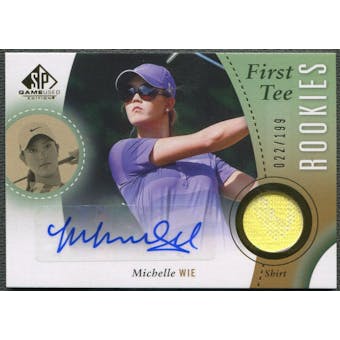 2014 SP Game Used #59 Michelle Wie First Tee Rookie Shirt Auto #022/199