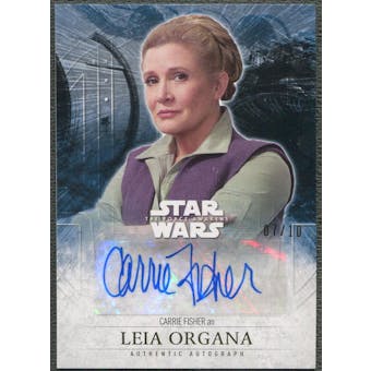 2016 Star Wars The Force Awakens Series Two Carrie Fisher as Leia Organa Gold Auto #07/10