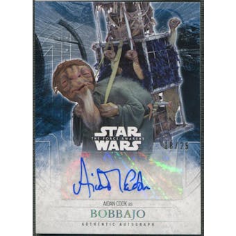 2016 Star Wars The Force Awakens Series Two Aidan Cook as Bobbajo Foil Auto #18/25