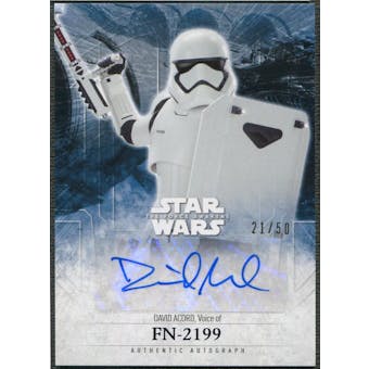2016 Star Wars The Force Awakens Series Two David Acord as FN-2199 Lightsaber Purple Auto #21/50