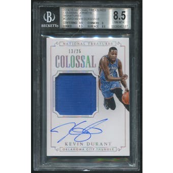 2014/15 Panini National Treasures #CJSKD Kevin Durant Colossal Jersey Auto #13/25 BGS 8.5 (NM-MT+)