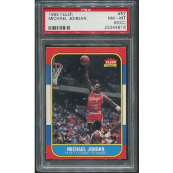 1986/87 Fleer Basketball #57 Michael Jordan Rookie PSA 8 (NM-MT) (OC)