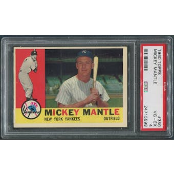 1960 Topps Baseball #350 Mickey Mantle PSA 4 (VG-EX)