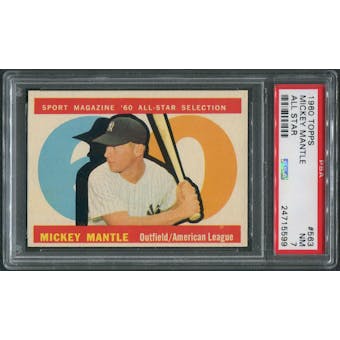 1960 Topps Baseball #563 Mickey Mantle All Star PSA 7 (NM)