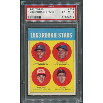 1963 Topps Baseball #537 Rookie Stars Pete Rose Rookie PSA 6 (EX-MT)