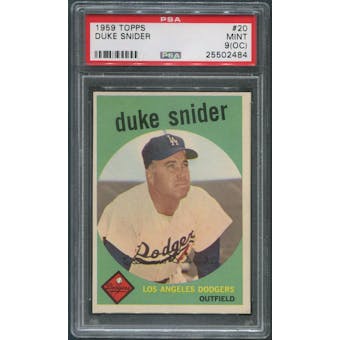 1959 Topps Baseball #20 Duke Snider PSA 9 (MINT) (OC)